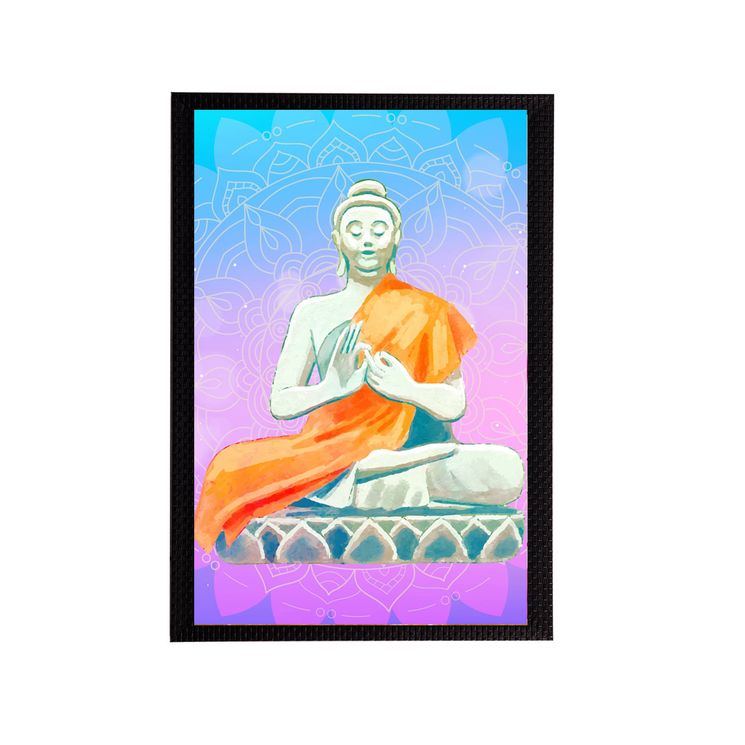 eCraftIndia Purple & Silver-Coloured Meditating Lord Buddha Satin Matt Texture Framed UV Wall Art eCraftIndia Purple & Silver-Coloured Meditating Lord Buddha Satin Matt Texture Framed UV Wall Art