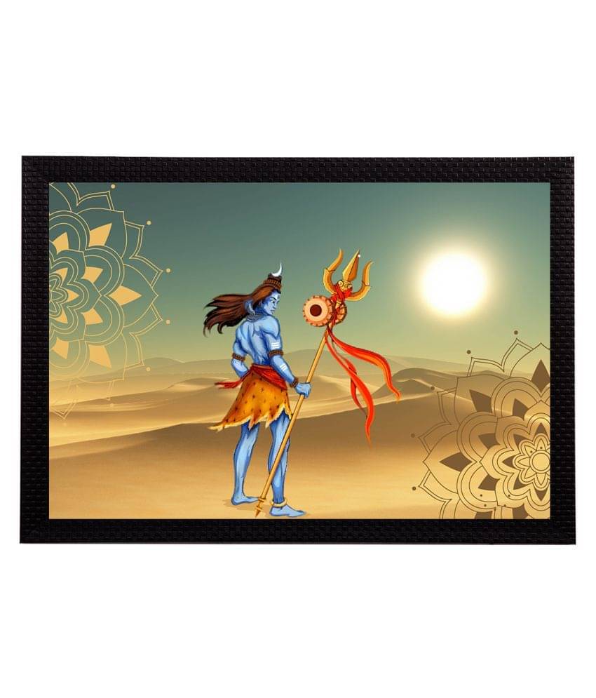     			eCraftIndia Multicoloured Lord Shiva Satin Matt Texture UV Wall Art
