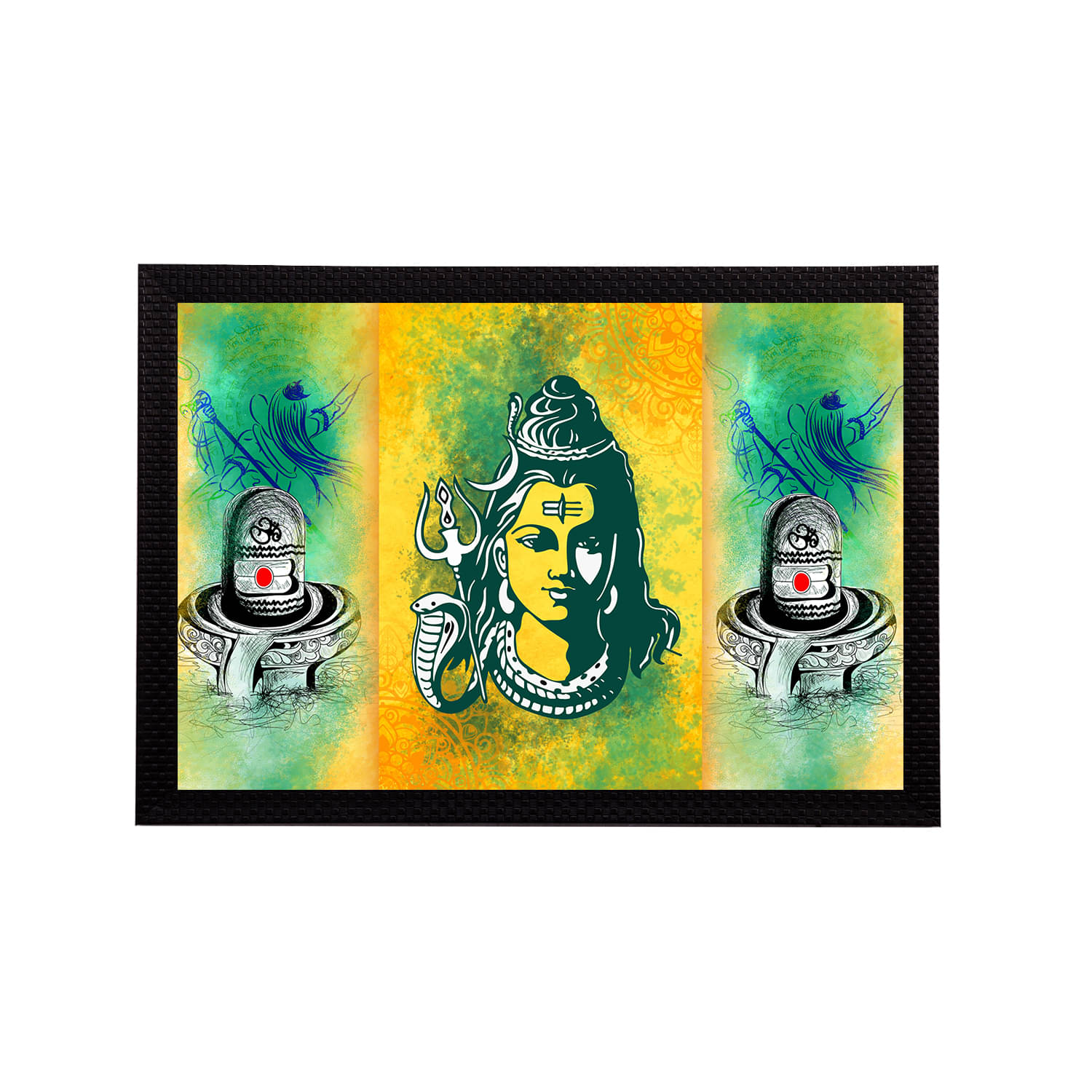 eCraftIndia Yellow & Black Lord Shiva Satin Matt Texture UV Art Painting eCraftIndia Yellow & Black Lord Shiva Satin Matt Texture UV Art Painting