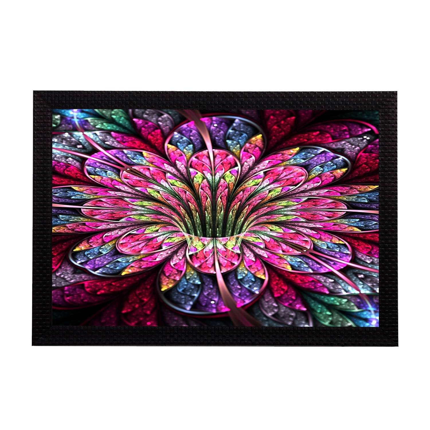     			eCraftIndia Multicoloured Flower UV Wall Art