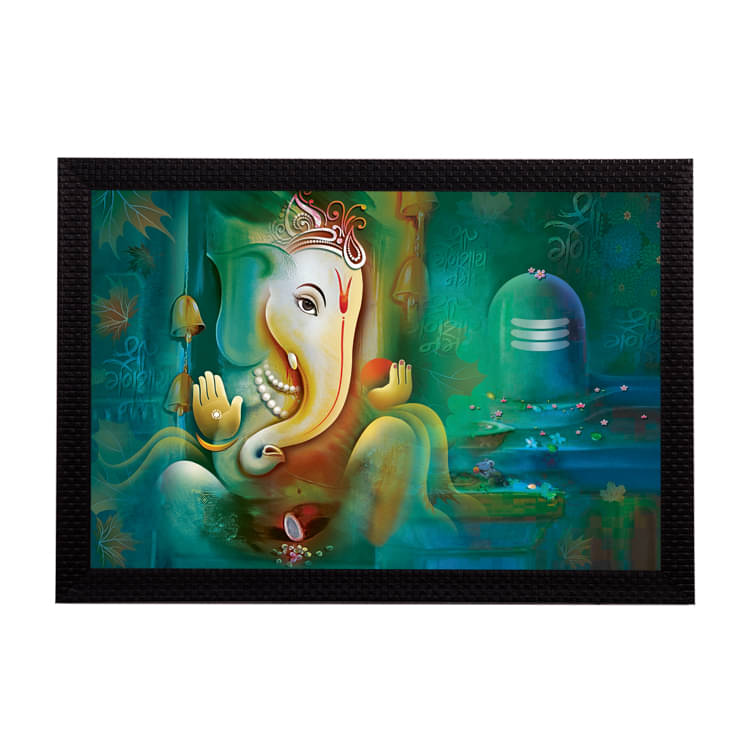     			eCraftIndia Multicoloured Lord Ganesha UV Wall Art