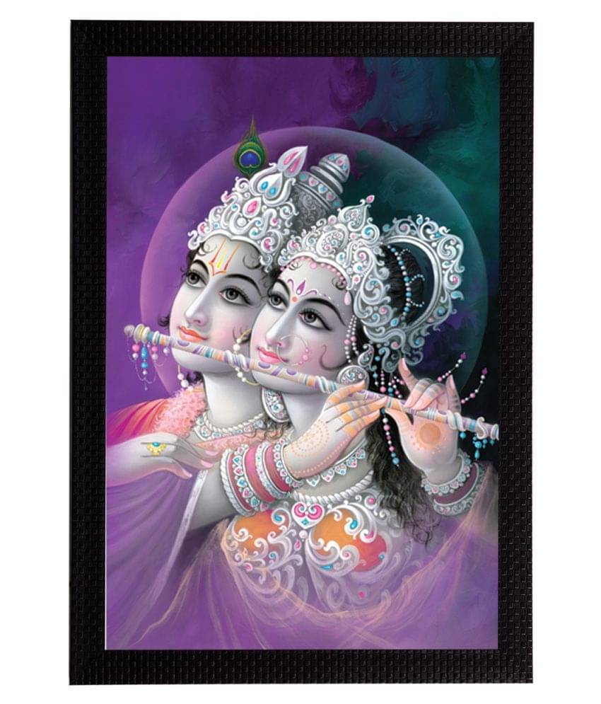     			eCraftIndia Multicoloured Radha Krishna UV Wall Art