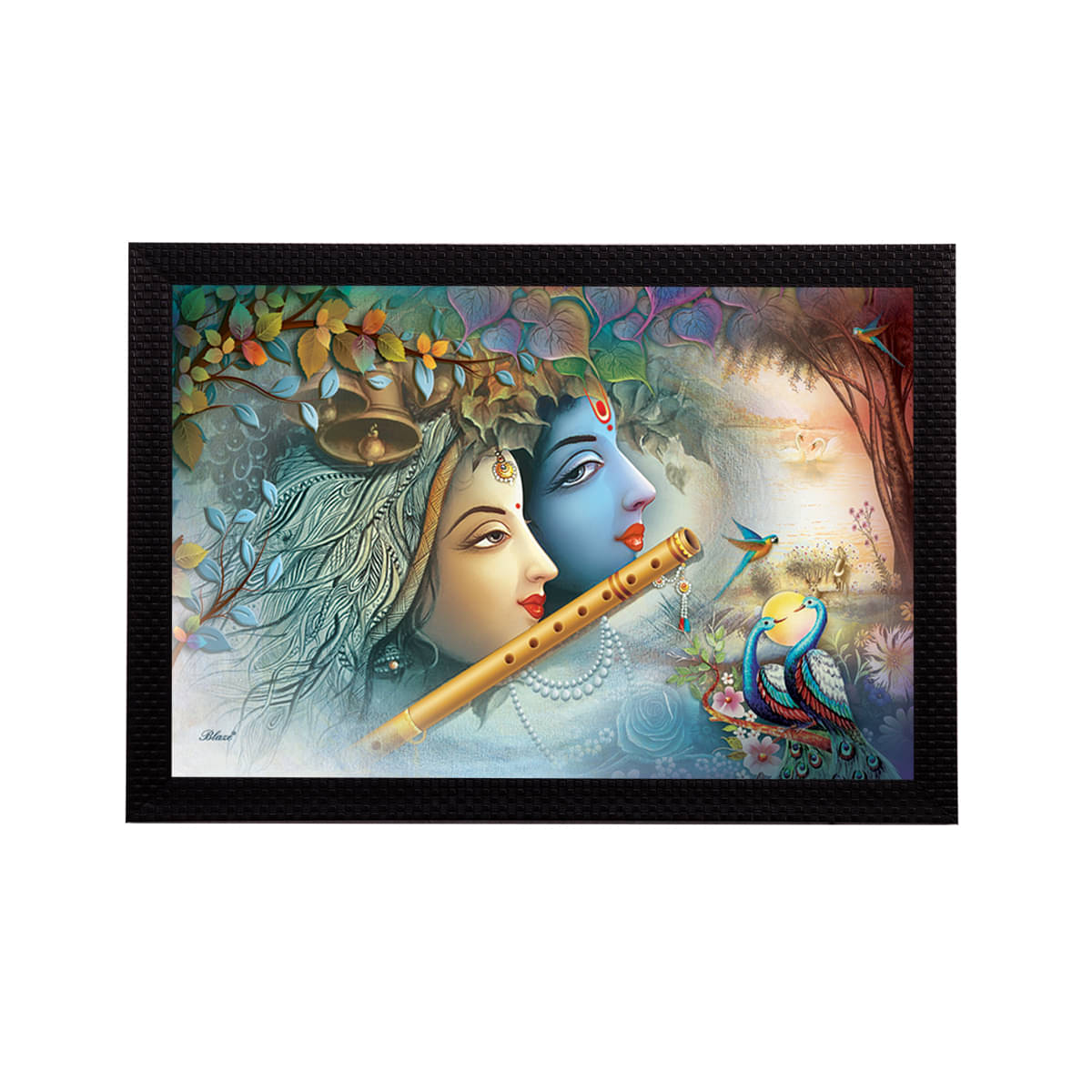     			eCraftIndia Multicoloured Radha Krishna UV Wall Art