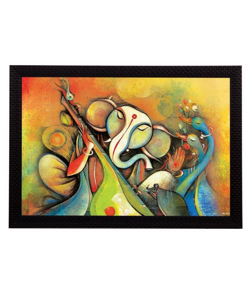     			eCraftIndia Multicoloured Lord Ganesha UV Wall Art