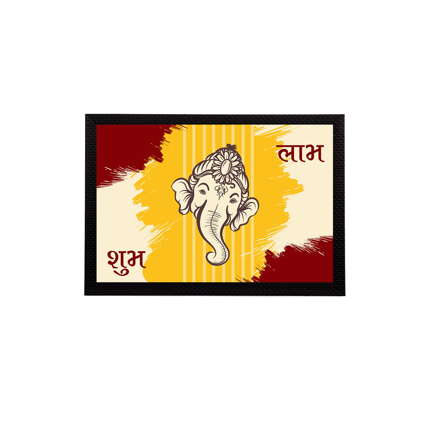 eCraftIndia Yellow & Red Satin Matt Texture Lord Ganesha UV Wall Art eCraftIndia Yellow & Red Satin Matt Texture Lord Ganesha UV Wall Art