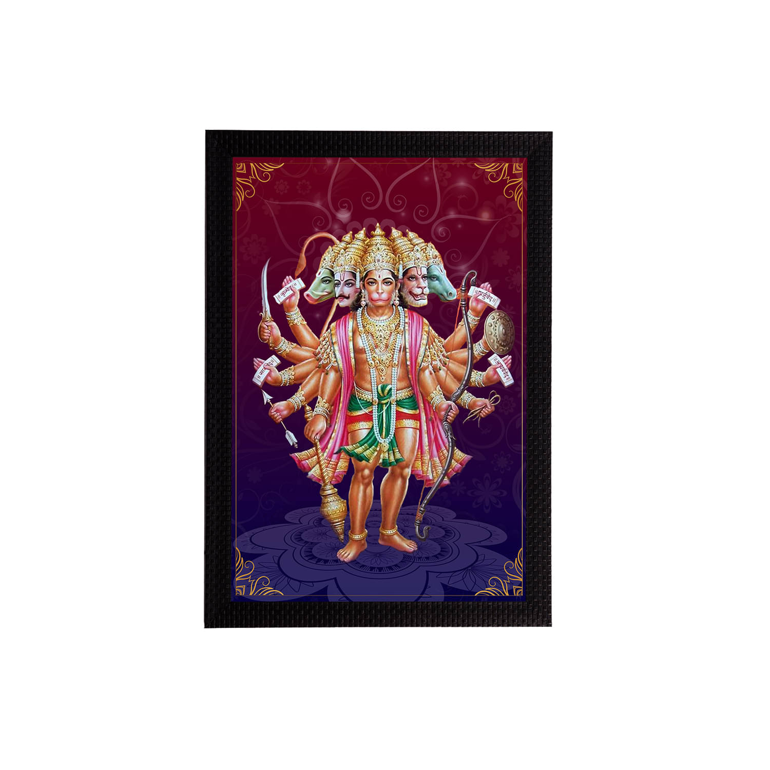 eCraftIndia Blue & Burgundy Panch Mukhi Lord Hanuman Satin Matt Texture UV Art Painting eCraftIndia Blue & Burgundy Panch Mukhi Lord Hanuman Satin Matt Texture UV Art Painting
