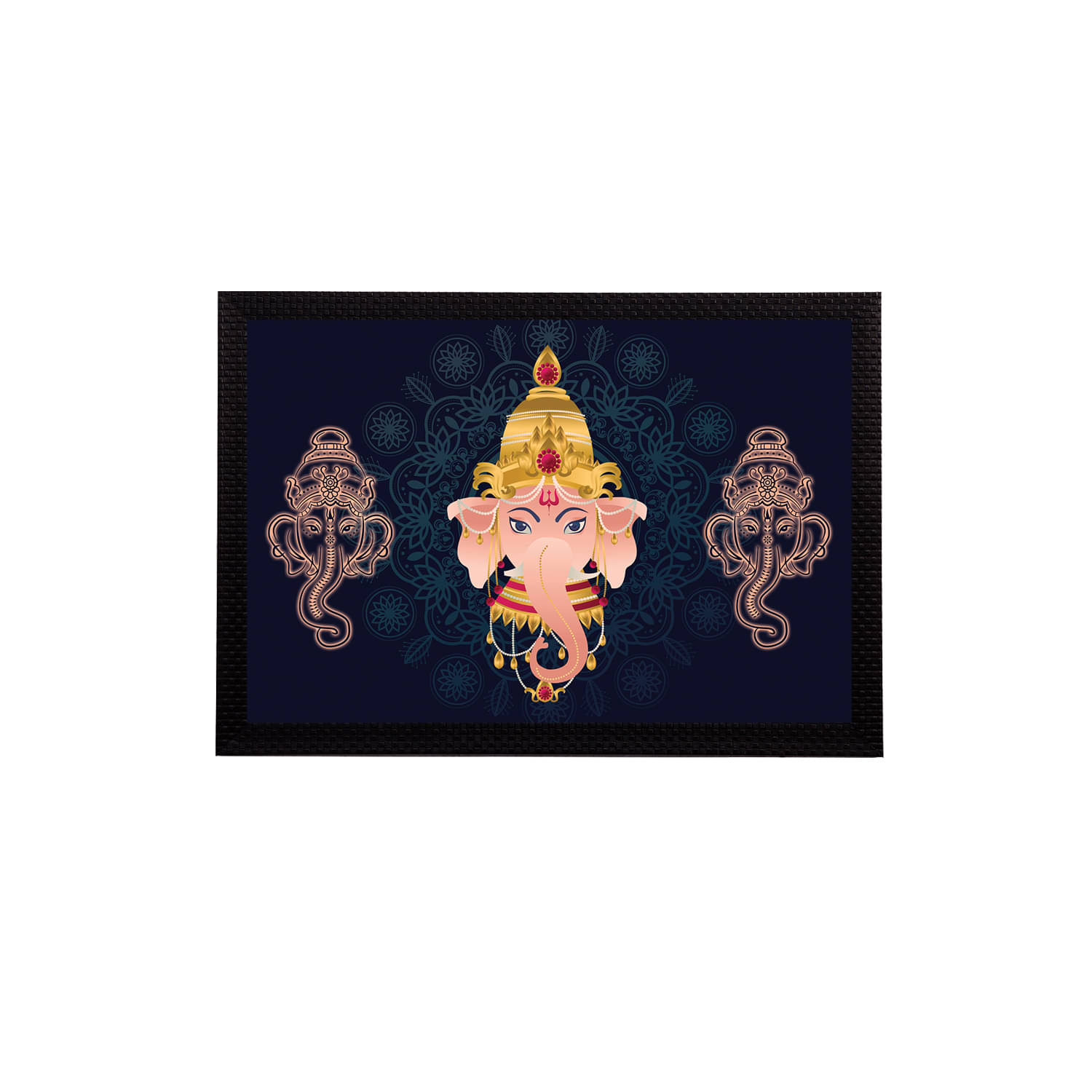     			eCraftIndia Blue & Pink Lord Ganesha Satin Matt Textured UV Wall Art