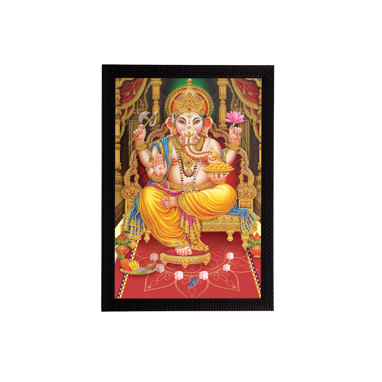eCraftIndia Yellow & Red Lord Ganesha Satin Matt Texture UV Wall Art eCraftIndia Yellow & Red Lord Ganesha Satin Matt Texture UV Wall Art