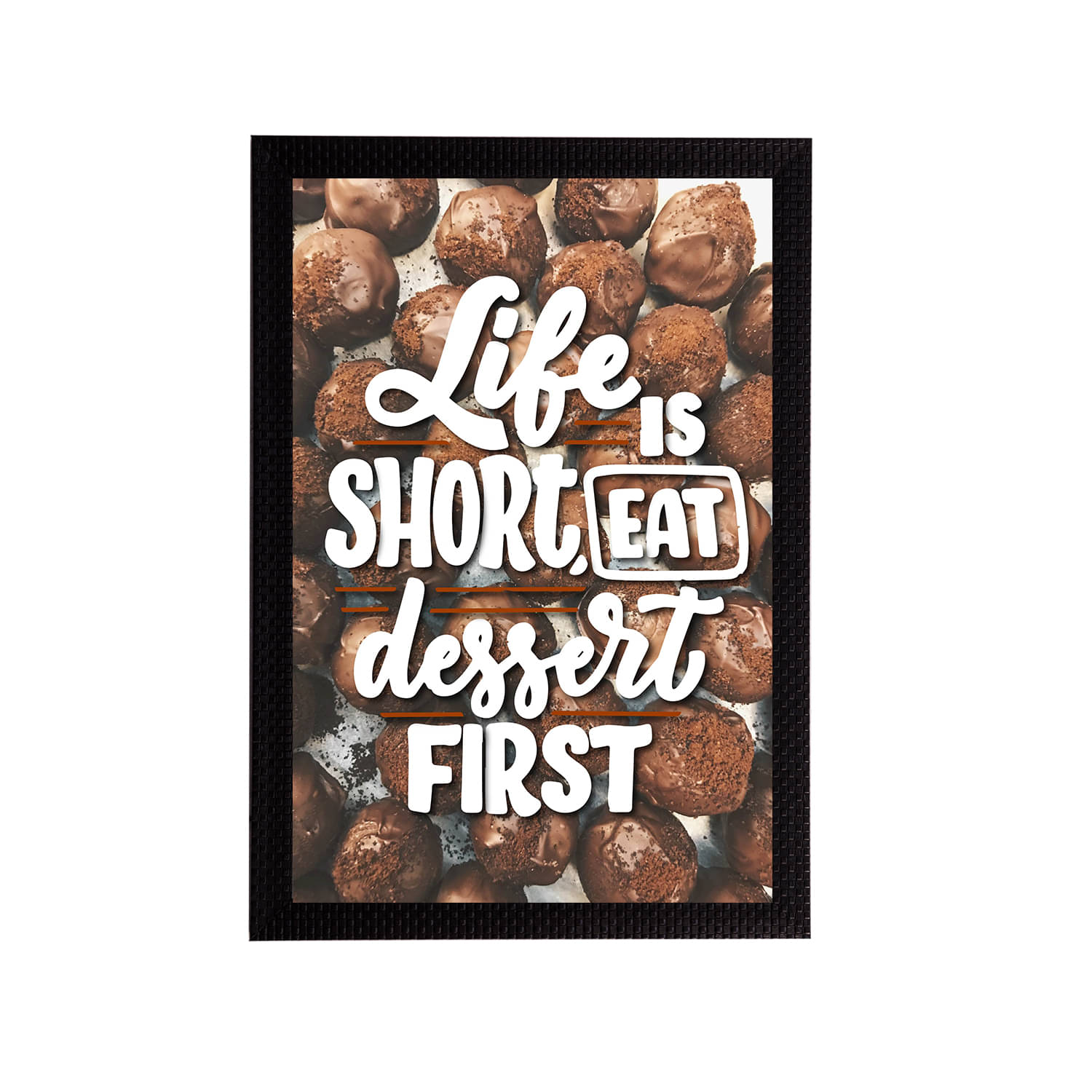 eCraftIndia Brown & White Quote Printed Satin Matt Texture Framed UV Wall Art eCraftIndia Brown & White Quote Printed Satin Matt Texture Framed UV Wall Art