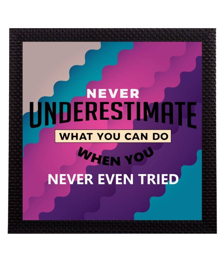 eCraftIndia Blue & Purple "Never Underestimate What You Can Do When You Never Even Tried "Quote Matt Painting eCraftIndia Blue & Purple "Never Underestimate What You Can Do When You Never Even Tried "Quote Matt Painting