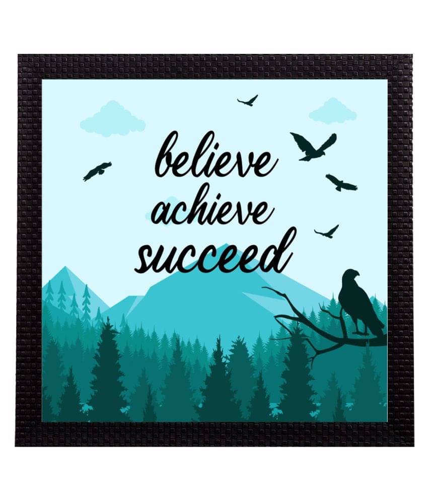 eCraftIndia Blue & Black "Believe Achieve Succeed" Motivational Quote Satin Matt Texture UV Art Painting     			eCraftIndia Blue & Black "Believe Achieve Succeed" Motivational Quote Satin Matt Texture UV Art Painting