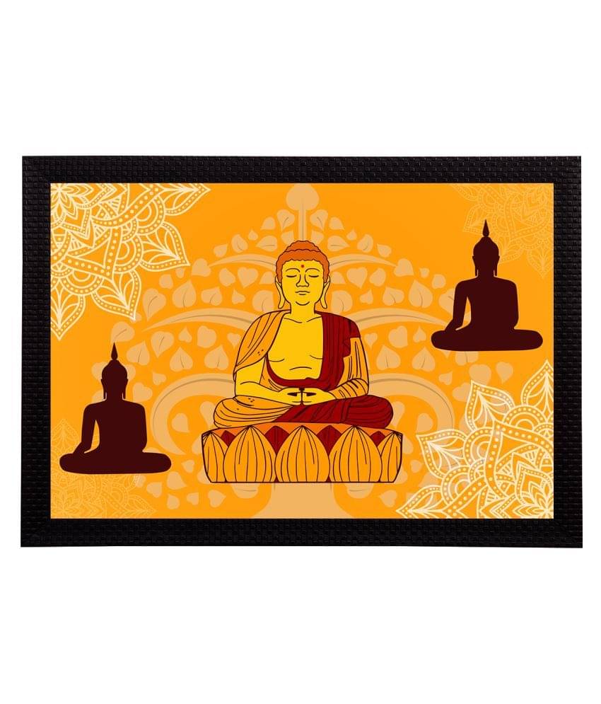 eCraftIndia Orange & Brown Meditating Lord Buddha Satin Matt Texture UV Art Painting eCraftIndia Orange & Brown Meditating Lord Buddha Satin Matt Texture UV Art Painting