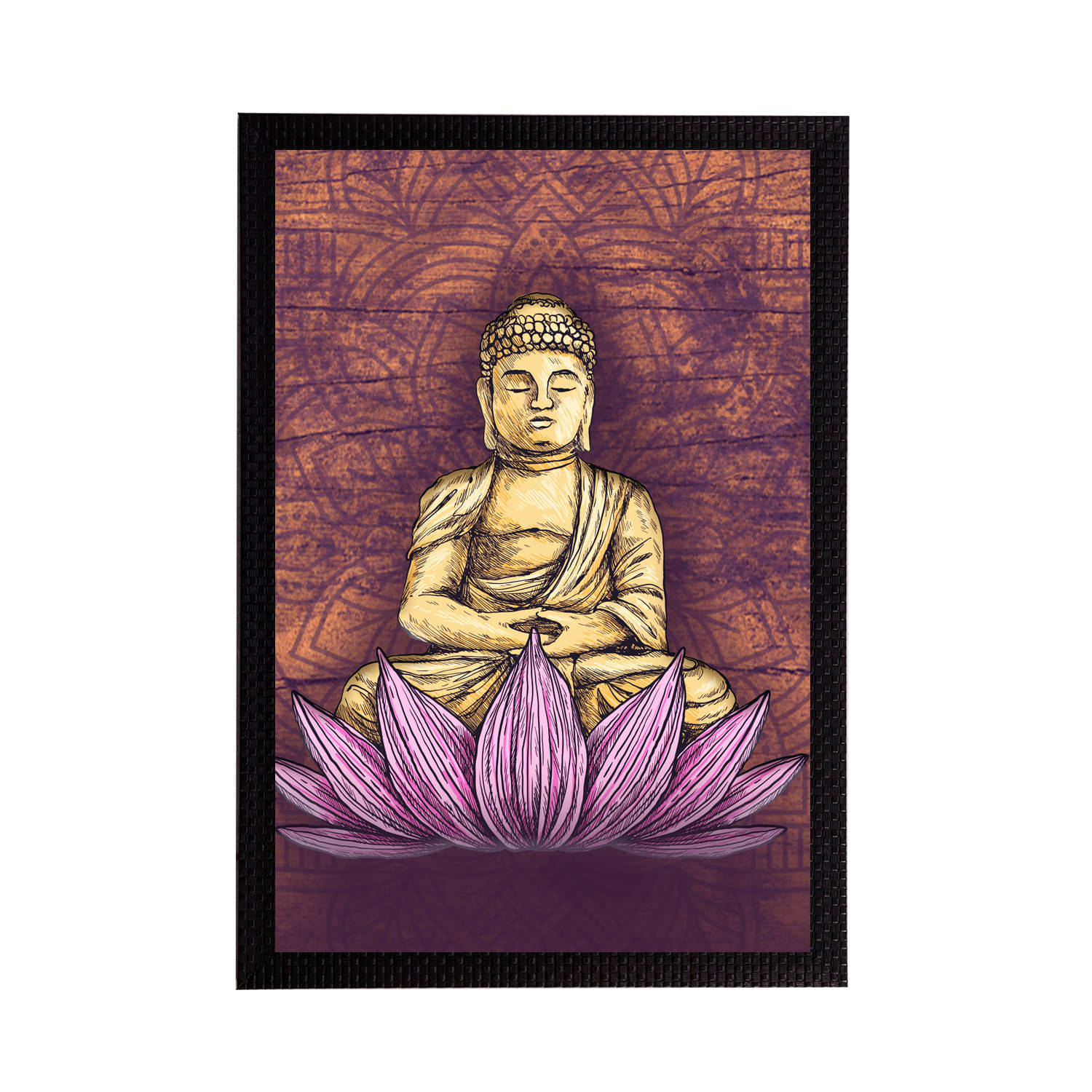 eCraftIndia Maroon & Beige Meditating Lord Buddha Satin Matt Texture UV Art Painting eCraftIndia Maroon & Beige Meditating Lord Buddha Satin Matt Texture UV Art Painting