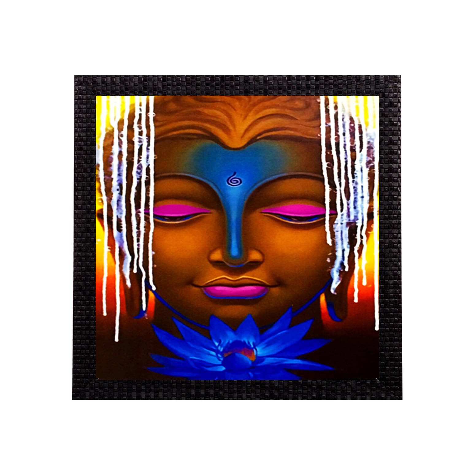     			eCraftIndia Multicoloured Lord Buddha UV Wall Art