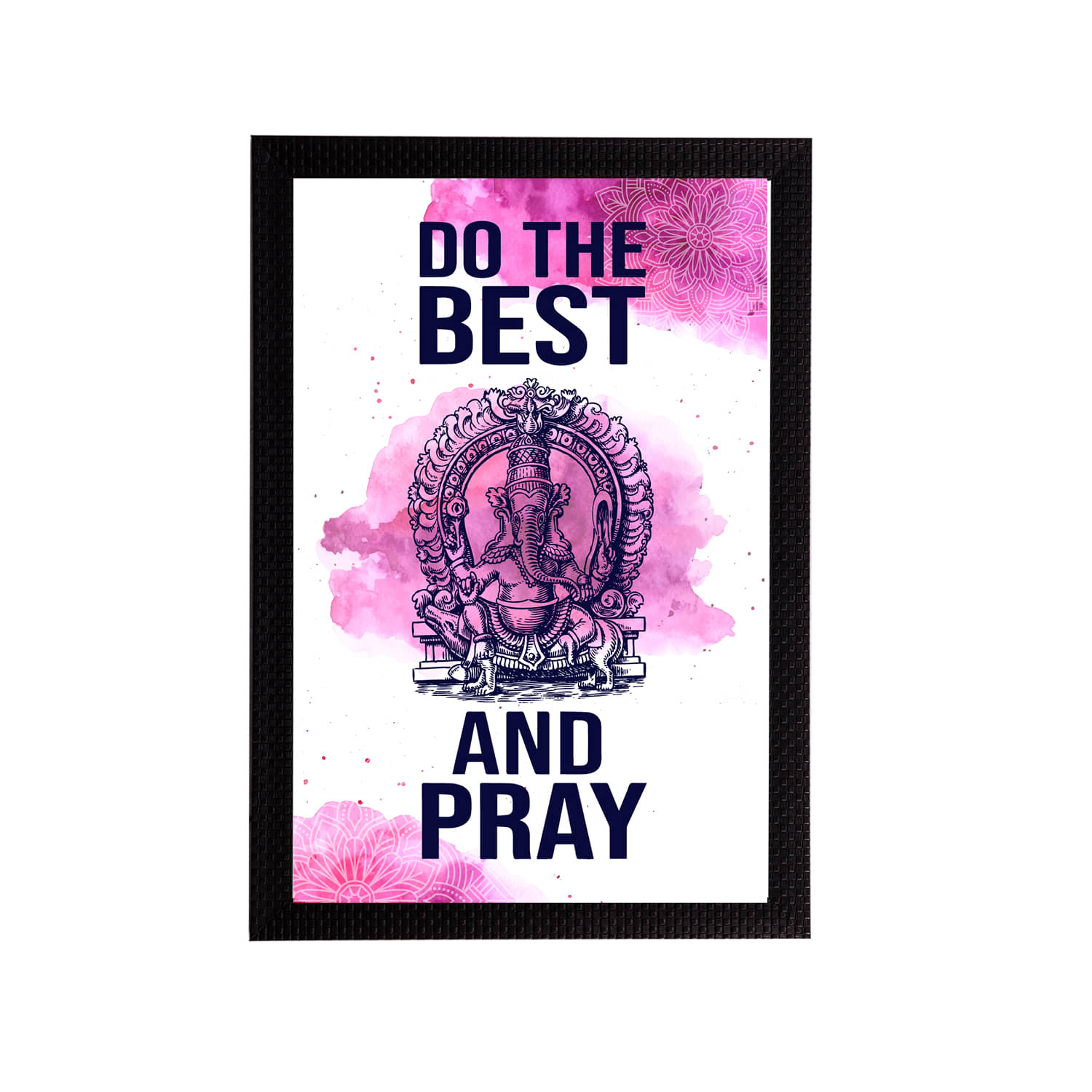 eCraftIndia Pink & White Do The Best And Pray Motivational Quote Satin Matt Texture UV Art Painting eCraftIndia Pink & White Do The Best And Pray Motivational Quote Satin Matt Texture UV Art Painting