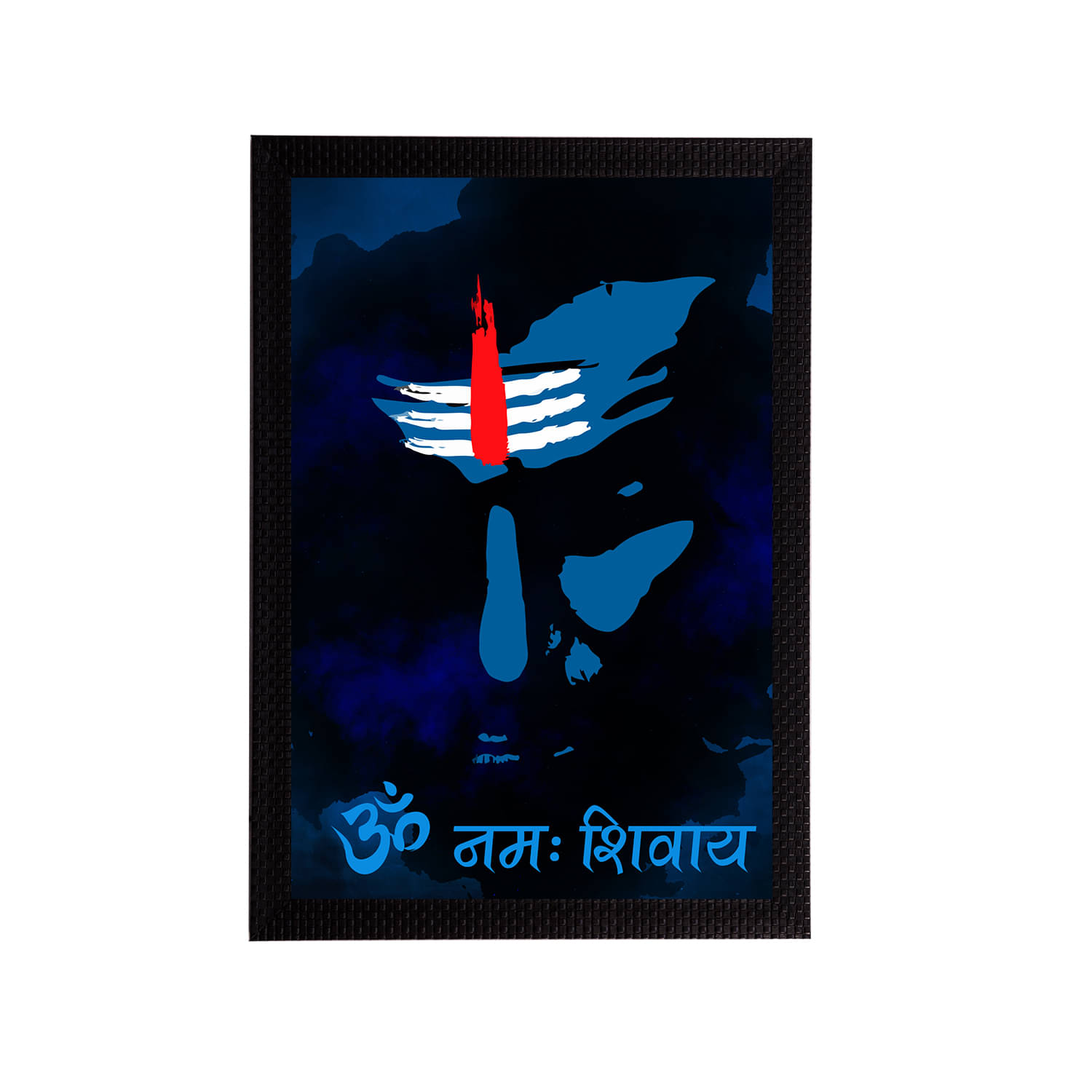     			eCraftIndia Blue & Black Lord Shiva Satin Matt Texture Framed UV Art Painting