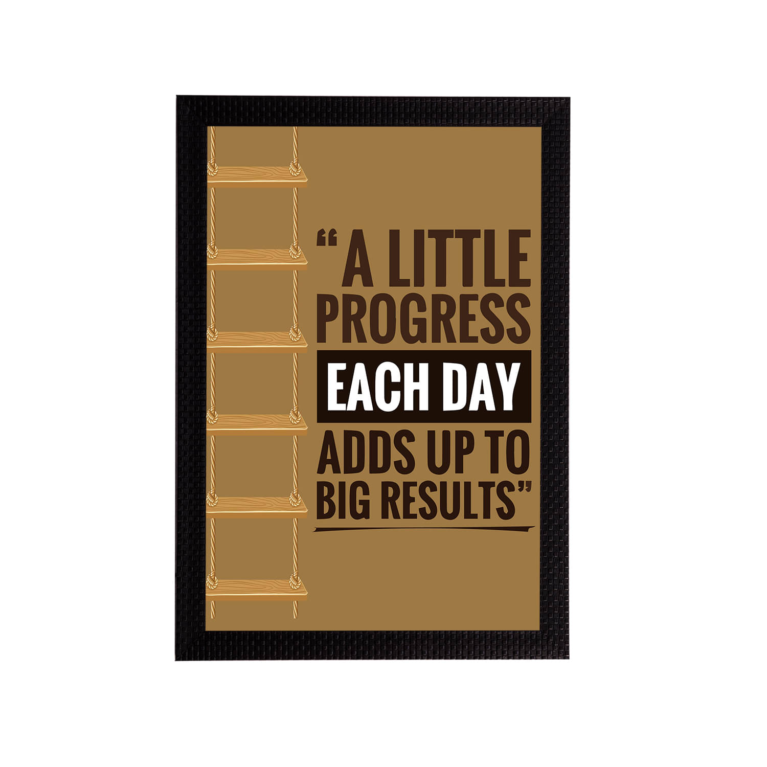 eCraftIndia Brown & White "A Little Progress Each Day Adds Up To Big Results" Quote Matt Texture UV Art Painting     			eCraftIndia Brown & White "A Little Progress Each Day Adds Up To Big Results" Quote Matt Texture UV Art Painting