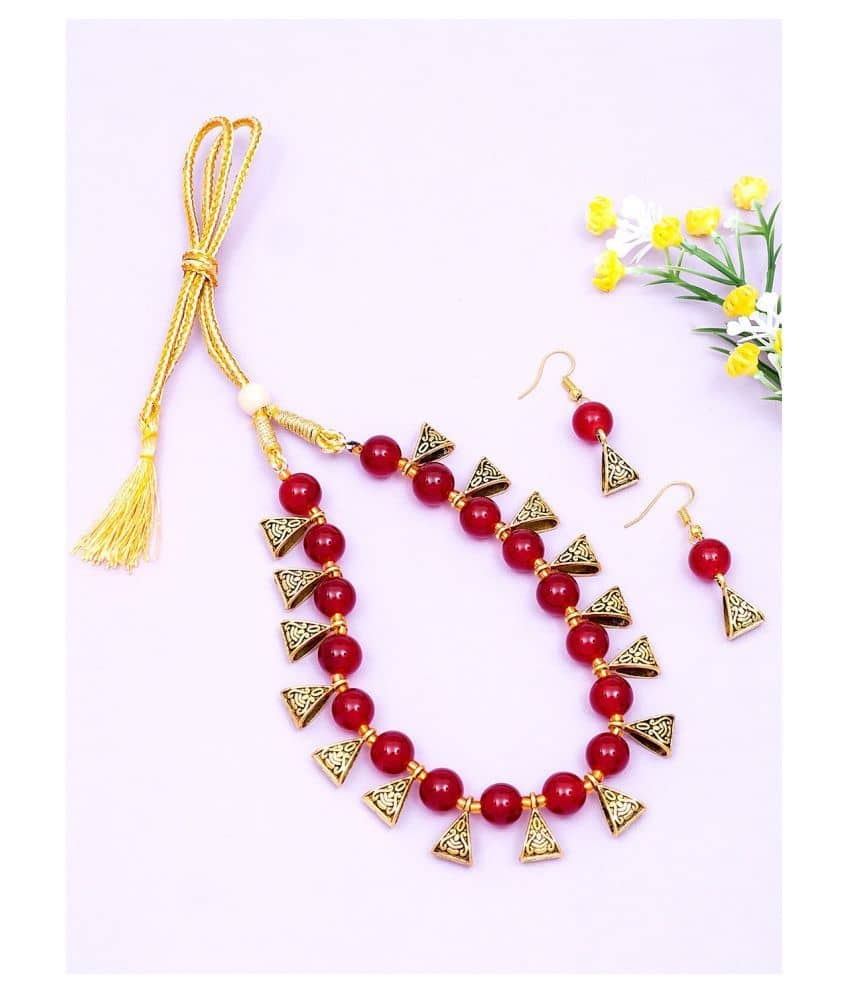 PUJVI - Gold Alloy Necklace Set ( Pack of 1 )