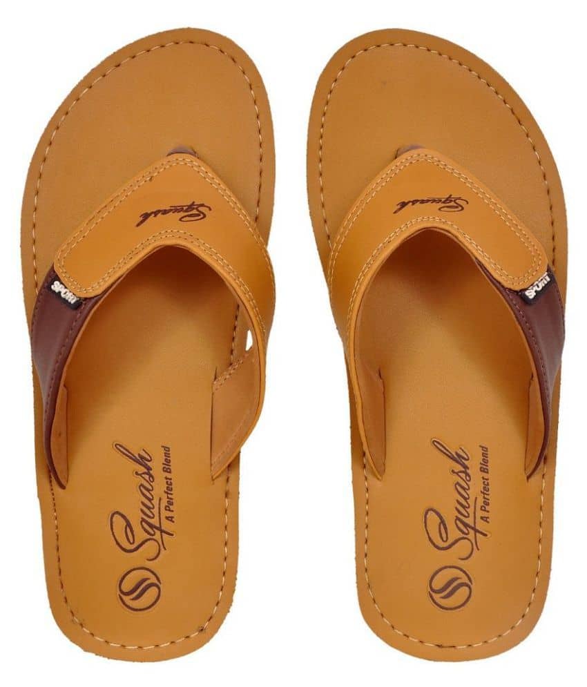 Squash - Tan  Synthetic Thong Flip Flop