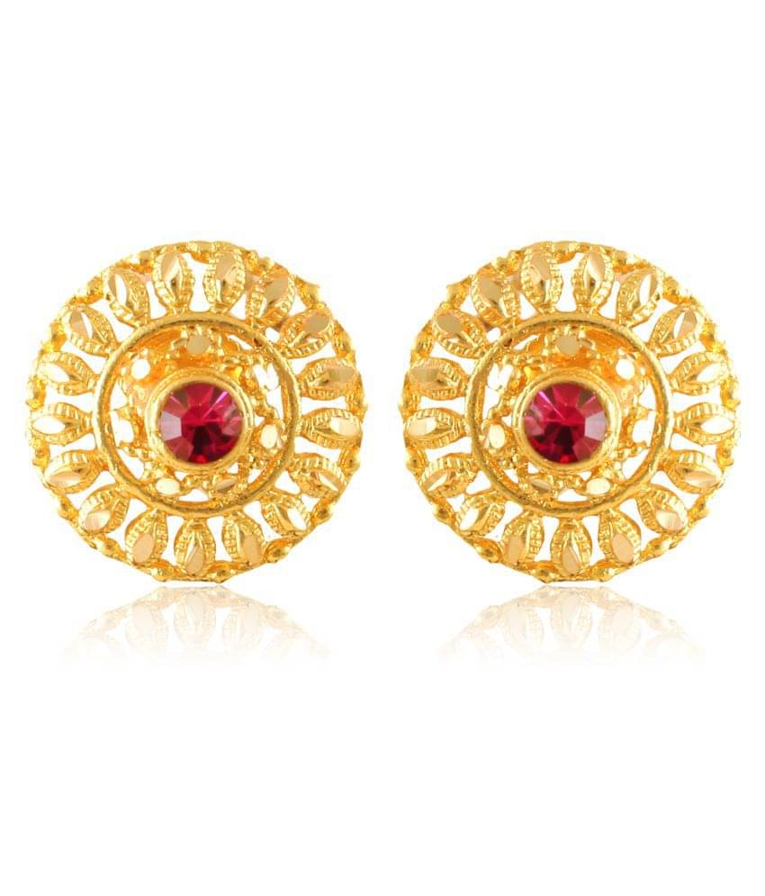     			Vighnaharta - Golden Stud Earrings ( Pack of 1 )