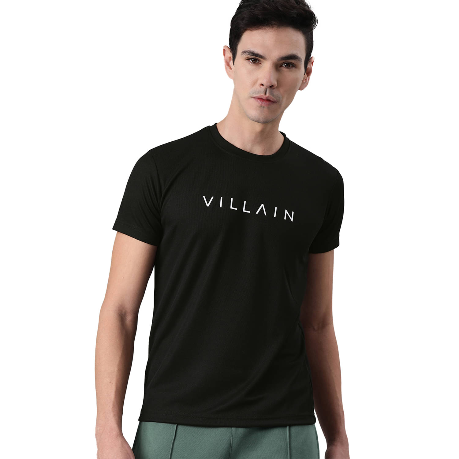VILLAIN Black Polyester T-Shirt VILLAIN Black Polyester T-Shirt