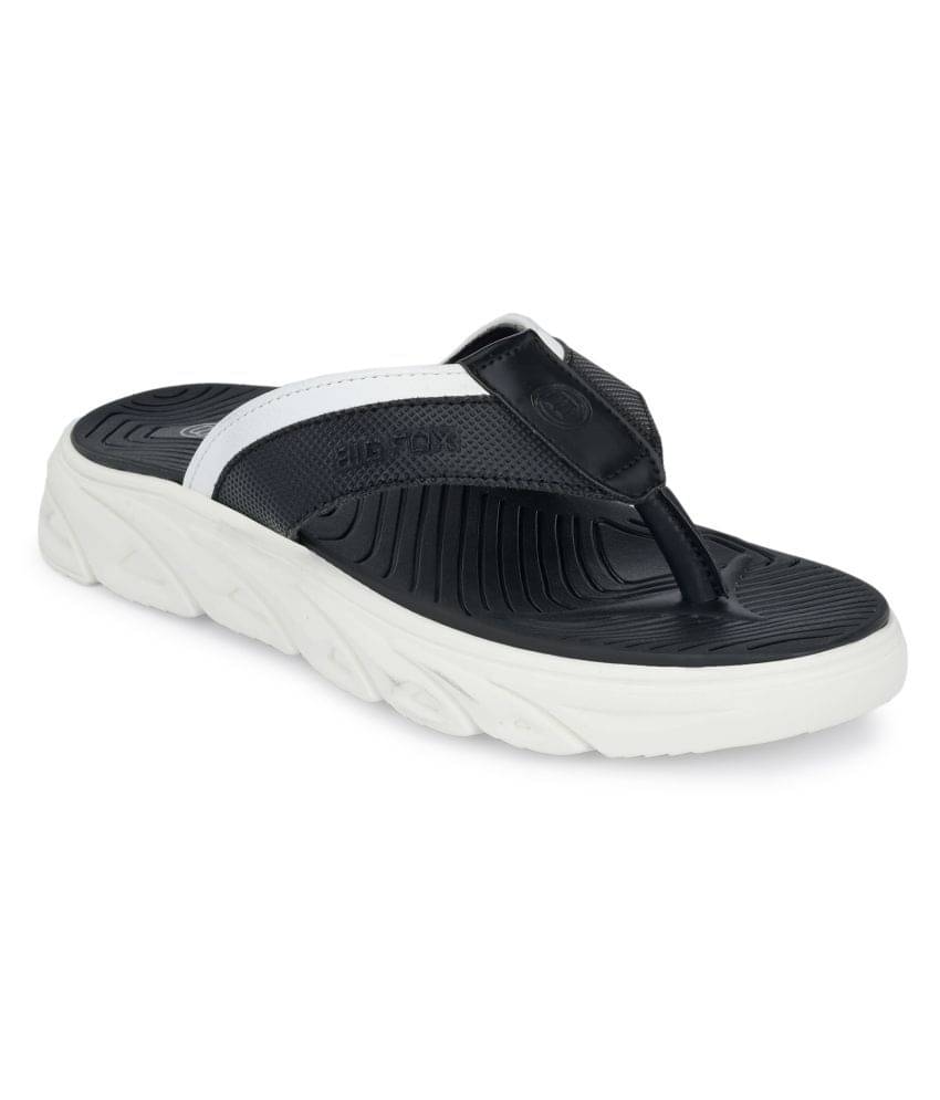     			Big Fox - Black PU Thong Flip Flop
