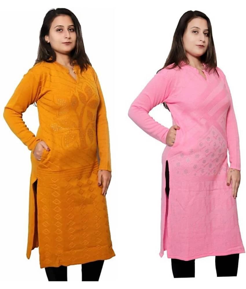 Japroz Multicolor Woollen Straight Kurti - Pack of 2 - Kurtis, Tunics | Buy online on ZillyBuy