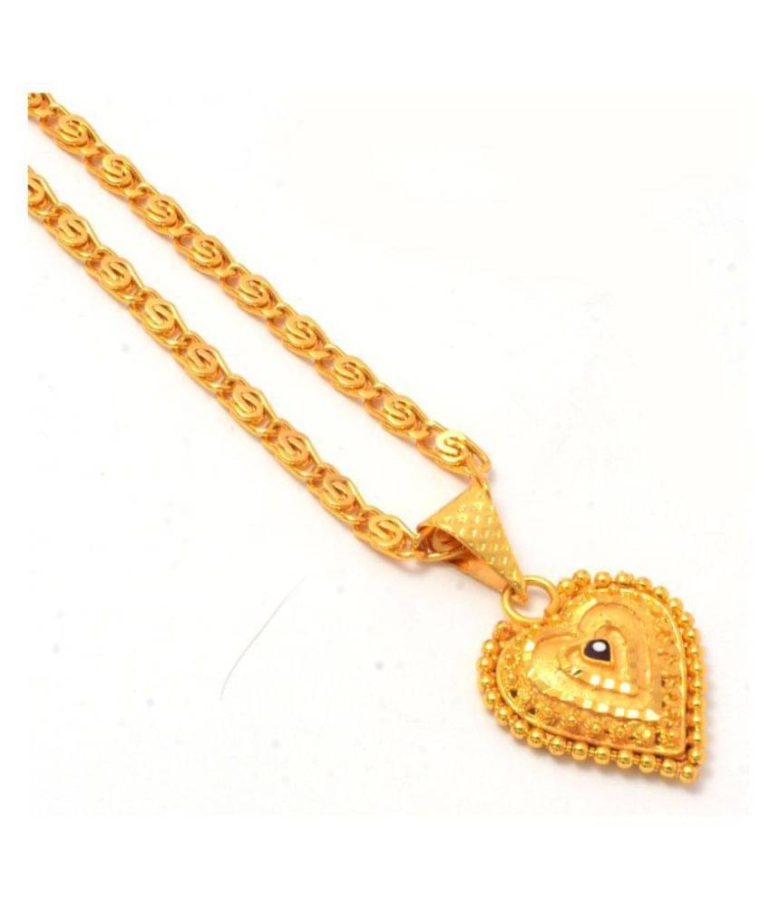 Jewar Mandi New Design Gold Plated Locket/Pendant with Link Chain Daily use for Men, Women & Girls, Boys     			Jewar Mandi New Design Gold Plated Locket/Pendant with Link Chain Daily use for Men, Women & Girls, Boys
