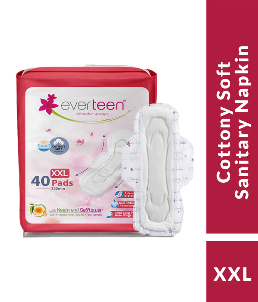 Period Care XXL Soft 40 Sanitary Pads 320mm enriched with Neem and Safflower - 1 Pack (40 Pads)