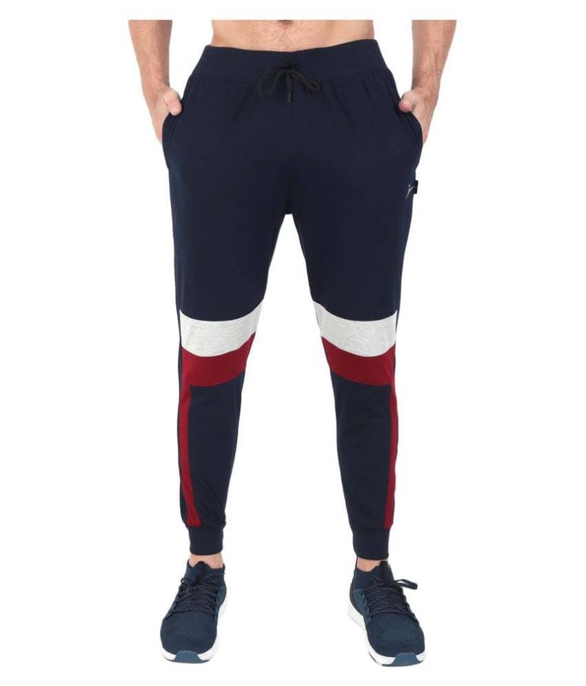 Zeffit Navy Cotton Blend Joggers Single     			Zeffit Navy Cotton Blend Joggers Single