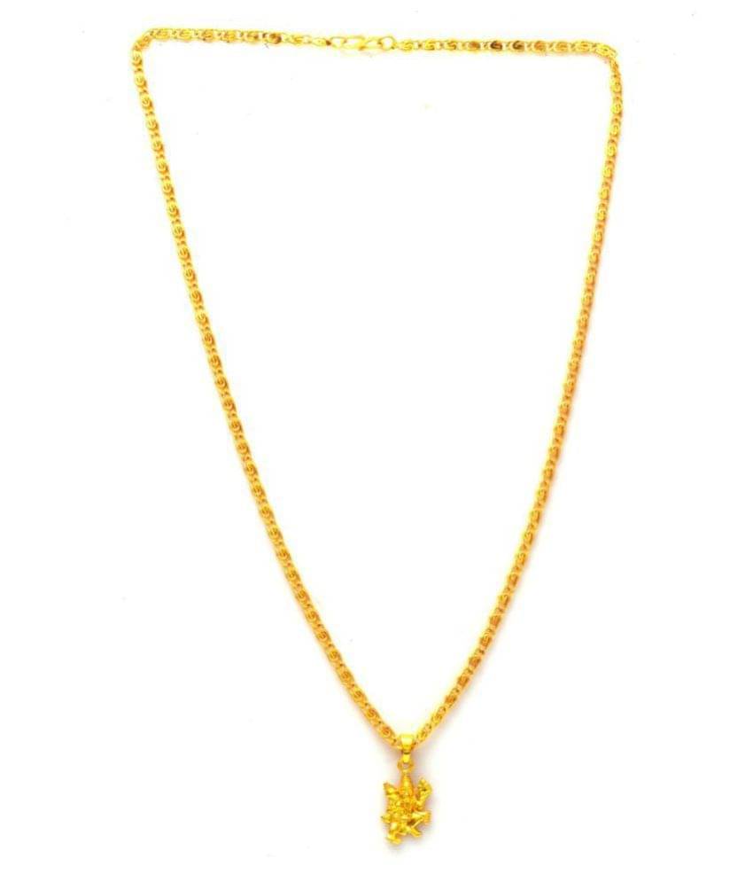 Jewar Mandi Lord Hanuman Ji Gold Plated Locket/Pendant with Link Chain Daily use for Men, Women & Girls, Boys Jewar Mandi Lord Hanuman Ji Gold Plated Locket/Pendant with Link Chain Daily use for Men, Women & Girls, Boys