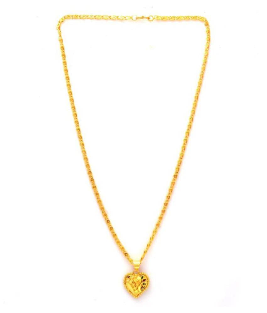 Jewar Mandi New Design Gold Plated Locket/Pendant with Link Chain Daily use for Men, Women & Girls, Boys