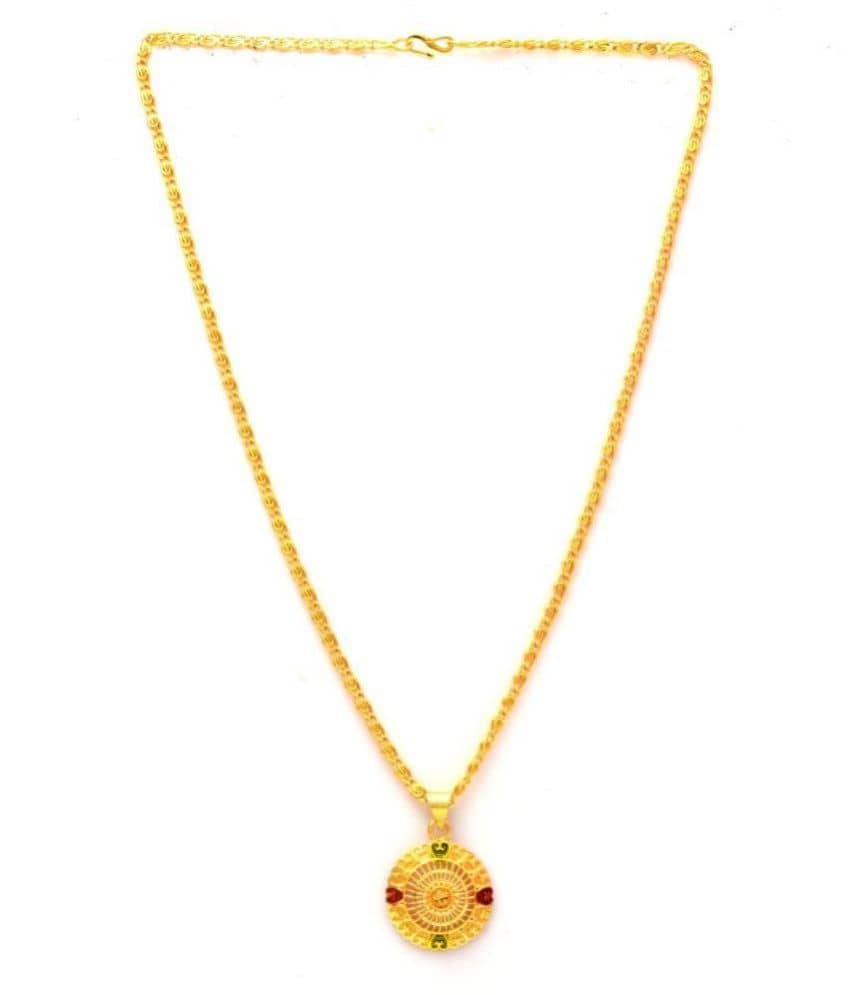 Jewar Mandi New Design Gold Plated Locket/Pendant with Link Chain Daily use for Men, Women & Girls, Boys