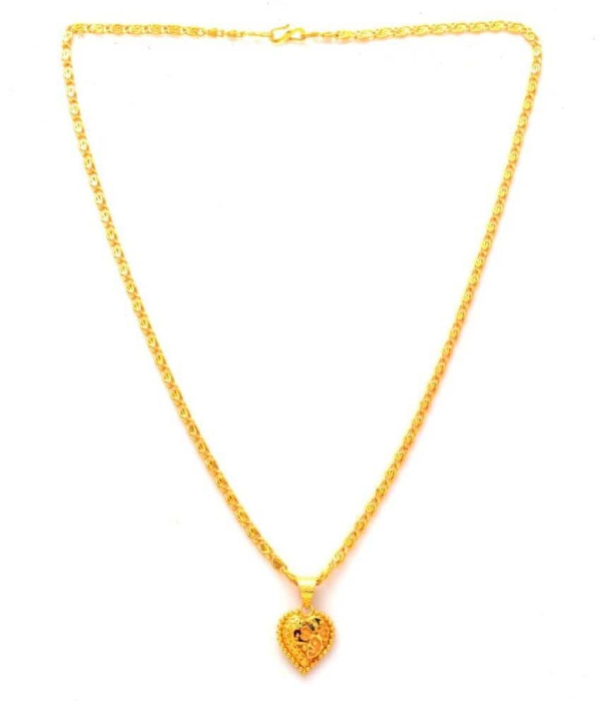 Jewar Mandi New Design Gold Plated Locket/Pendant with Link Chain Daily use for Men, Women & Girls, Boys