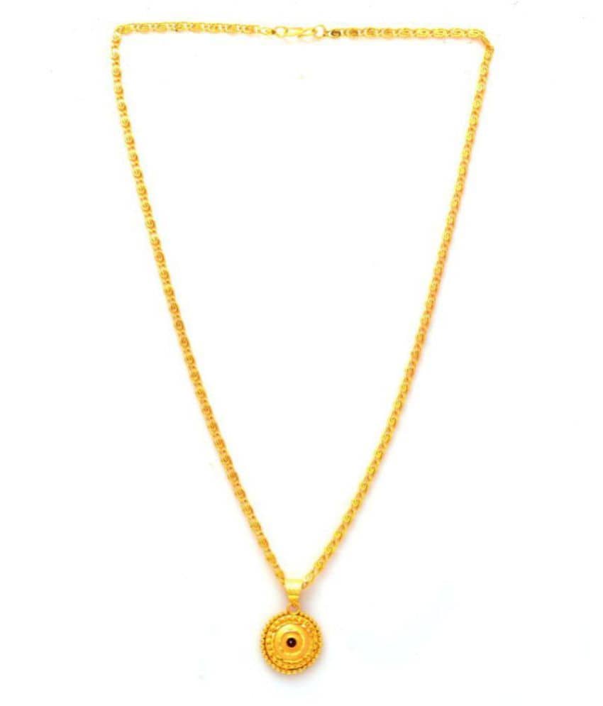 Jewar Mandi New Design Gold Plated Locket/Pendant with Link Chain Daily use for Men, Women & Girls, Boys