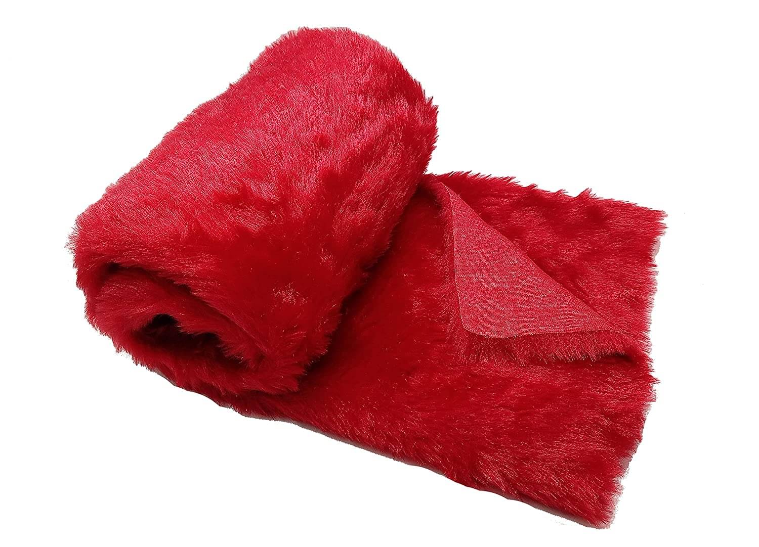     			PRANSUNITA Fabric Super Soft Red Fur Cloth ( Pack of 1 )