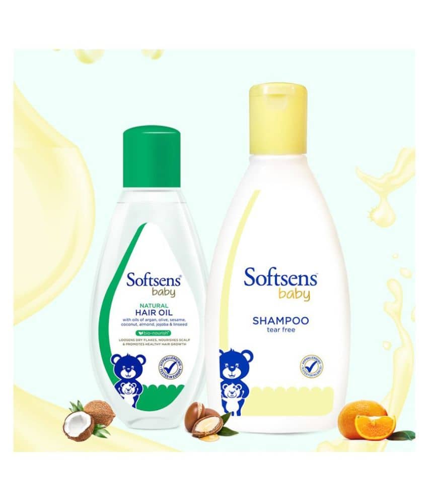 Softsens Baby Hair Care Duo with Tear free Shampoo 200ml & Hair Oil 100ml