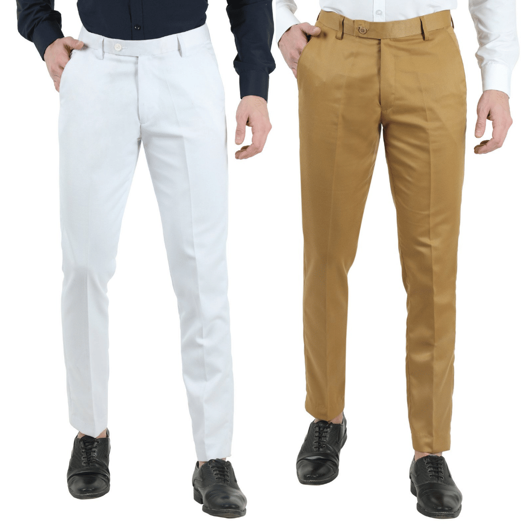    			VEI SASTRE - Multicolored Polycotton Slim - Fit Men's Trousers ( Pack of 2 )