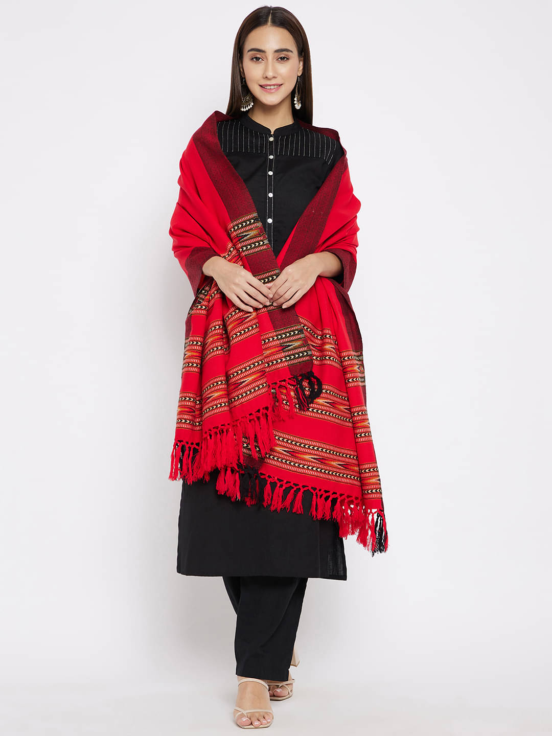     			VERO AMORE Red Shawl - Single