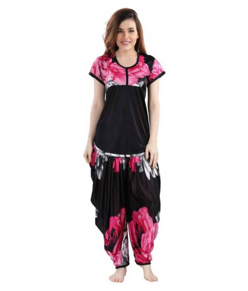 God Gift Satin Nightsuit Sets - Multi Color - Nightwear & Loungewear | Buy online on ZillyBuy