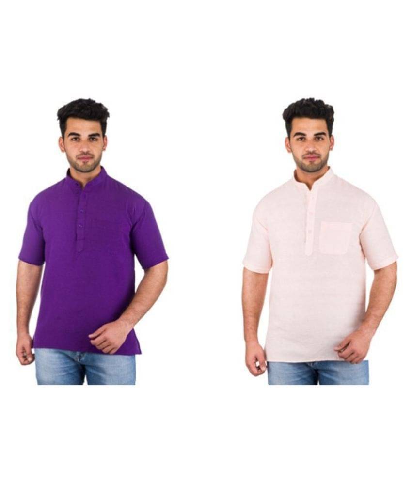 DESHBANDHU Cotton Multi Cotton Kurta Pack of 2 DESHBANDHU Cotton Multi Cotton Kurta Pack of 2