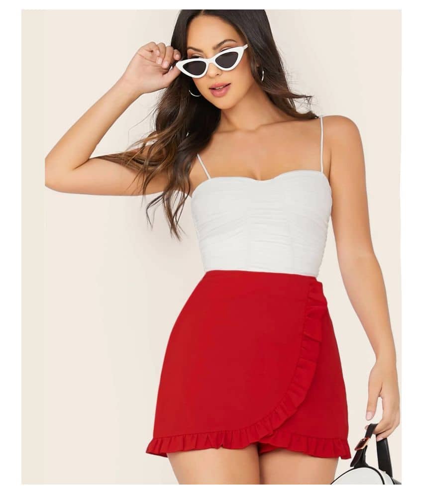 Addyvero Cotton Lycra Culottes - Red Single