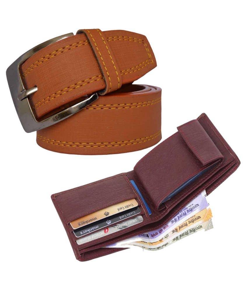 Loopa Multi PU Belts Wallets Set Belt Pack of 2