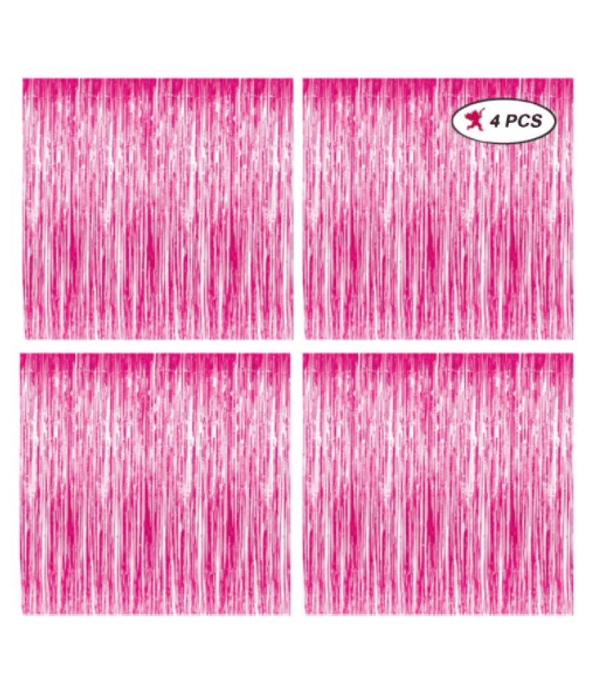     			Blooms Event pack of 4 Fringe Pink curtain
