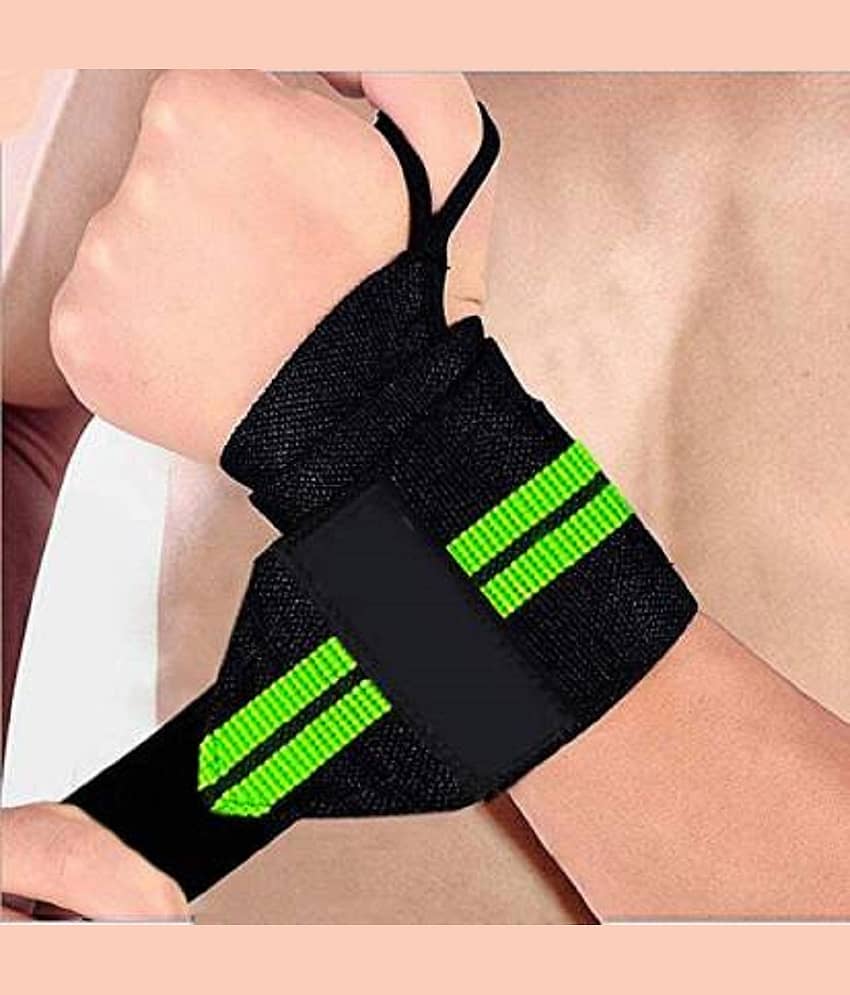 Chhaperwal's Wrist Support Gym Band Strap for Weightlifting Pain Relief with Thumb Loop Grip for Both Men and Women (Green) - Sports and Fitness Equipment | Buy online on ZillyBuy