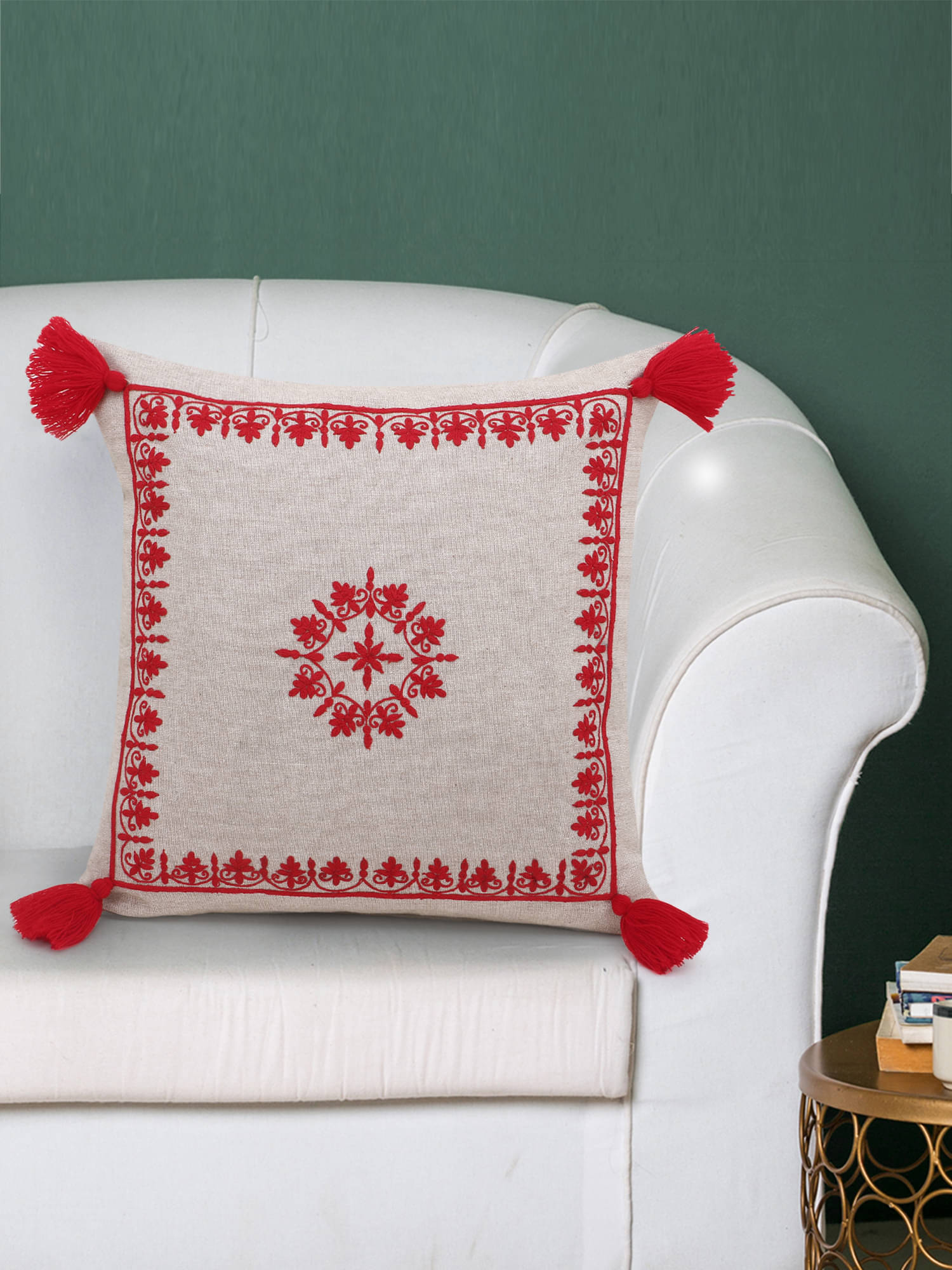     			mezposh Single Cotton Cushion Covers 40X40 cm (16X16)