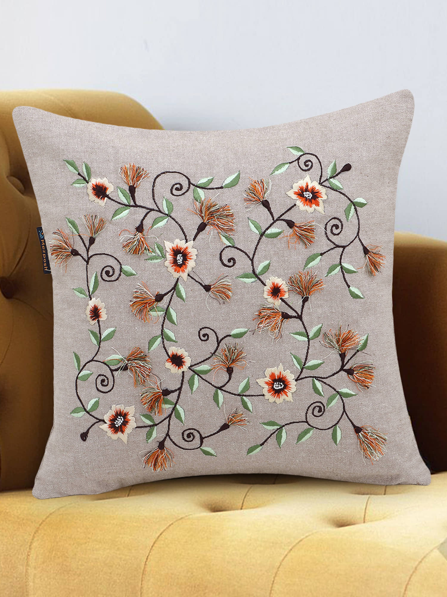 mezposh Single Cotton Cushion Covers 40X40 cm (16X16)