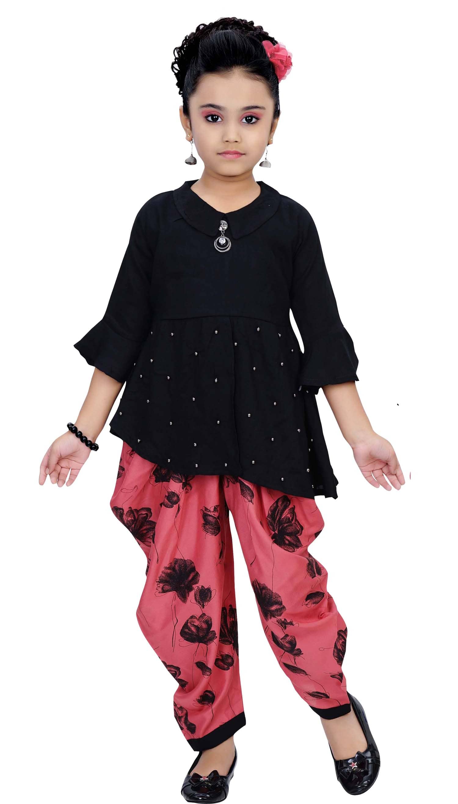 Arshia Fashions Girls Rayon ( , Pink )