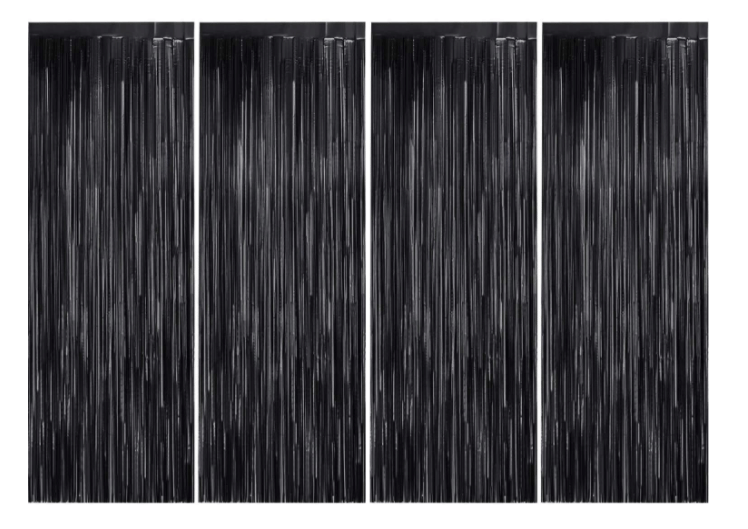     			Blooms Event pack of 4 Fringe Black curtain
