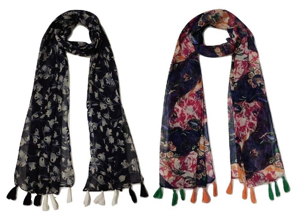     			stolevilla Multi Printed Poly Cotton Yarn Stoles